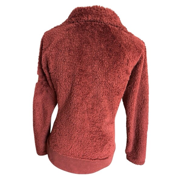 The North Face Womens Jacket Furry Fleece Burgundy Full Zip Hike Camp Outdoor S - Picture 6 of 8